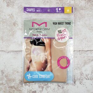 Beige Cream Cool Comfort Firm Flexees High Waist Thong MaidenForm Shapes Size M